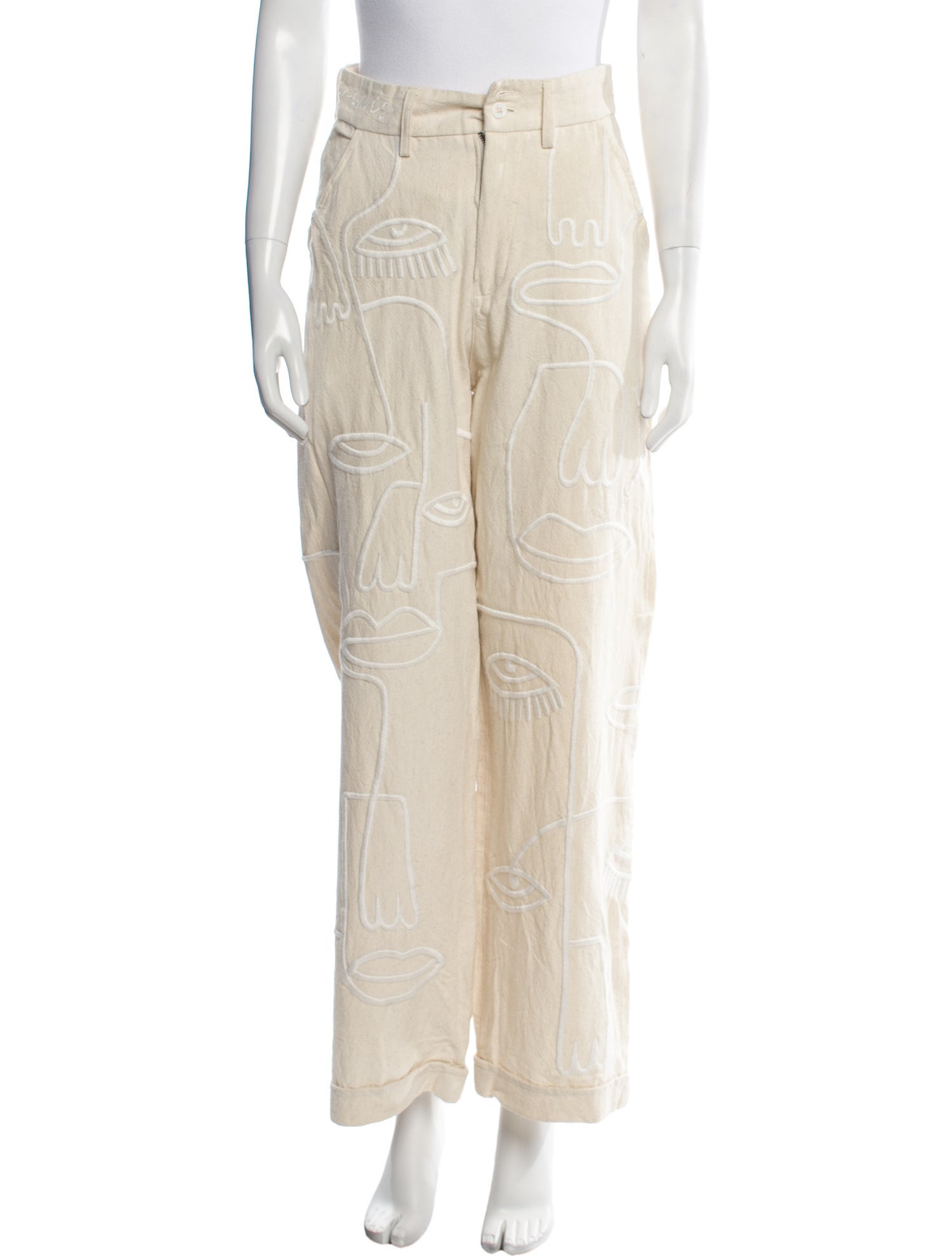 Maison Les Énervés Printed Wide Leg Pants