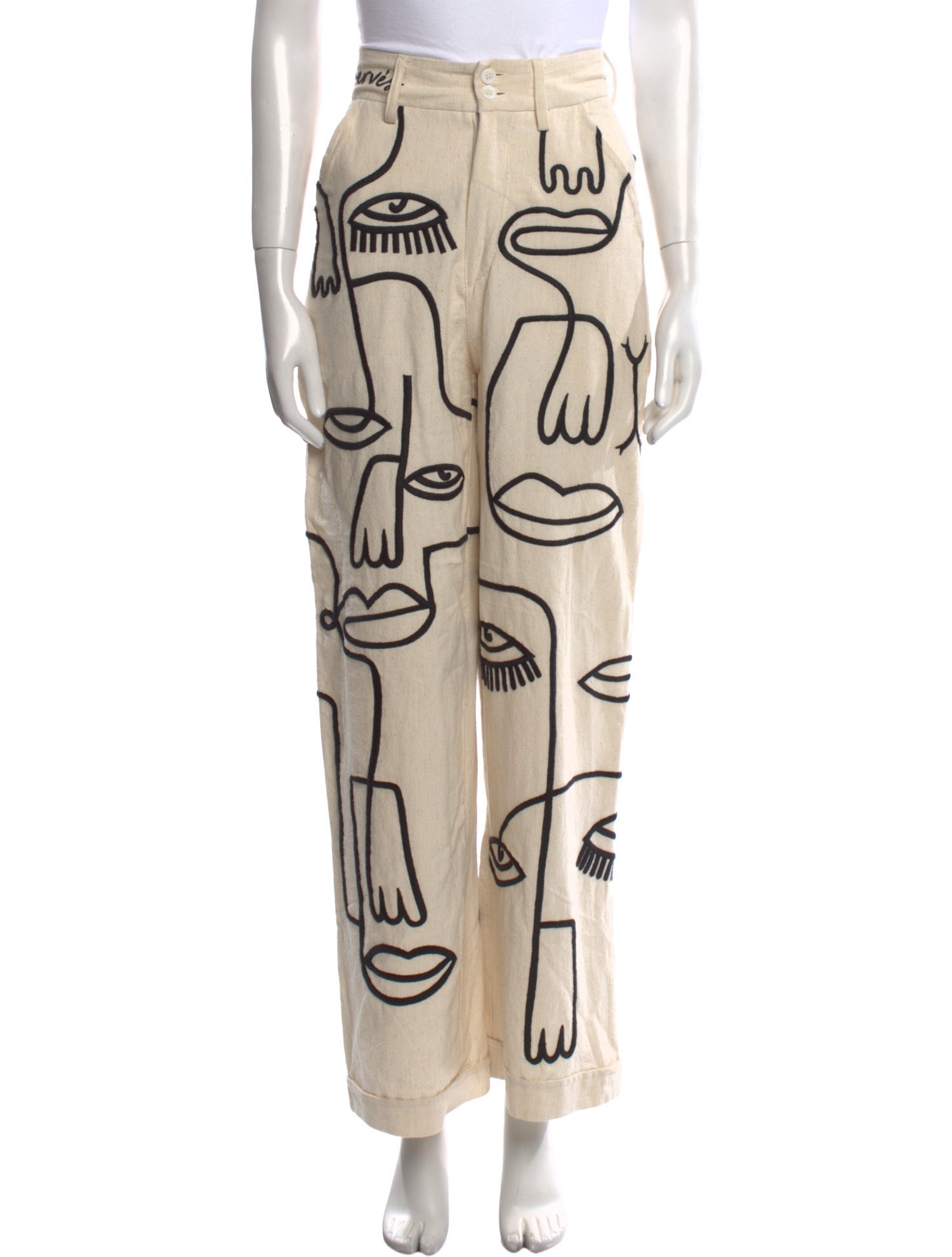 Maison Les Énervés Printed Wide Leg Pants