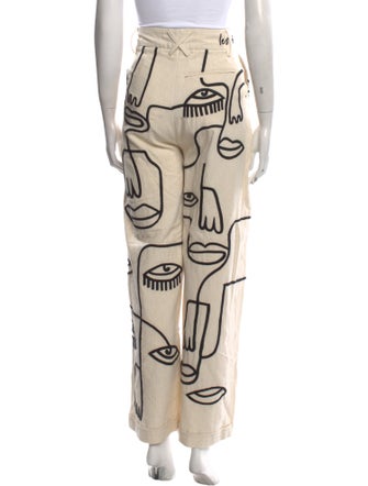 Maison Les Énervés Printed Wide Leg Pants