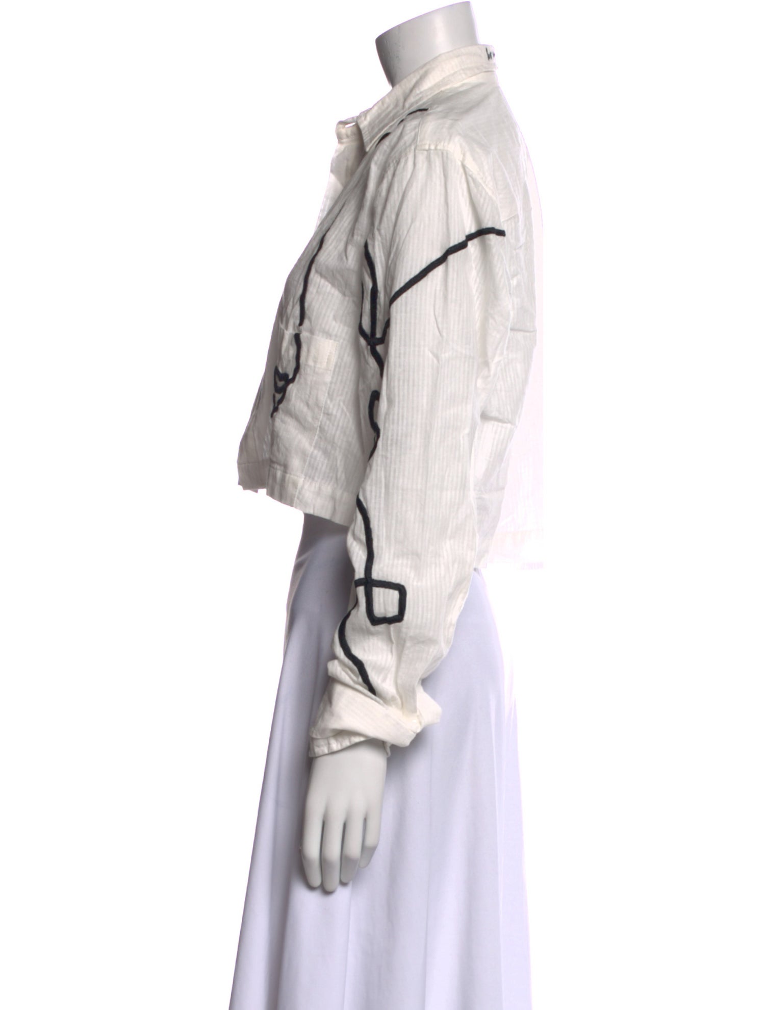 Maison Les Énervés Printed Long Sleeve Crop Top