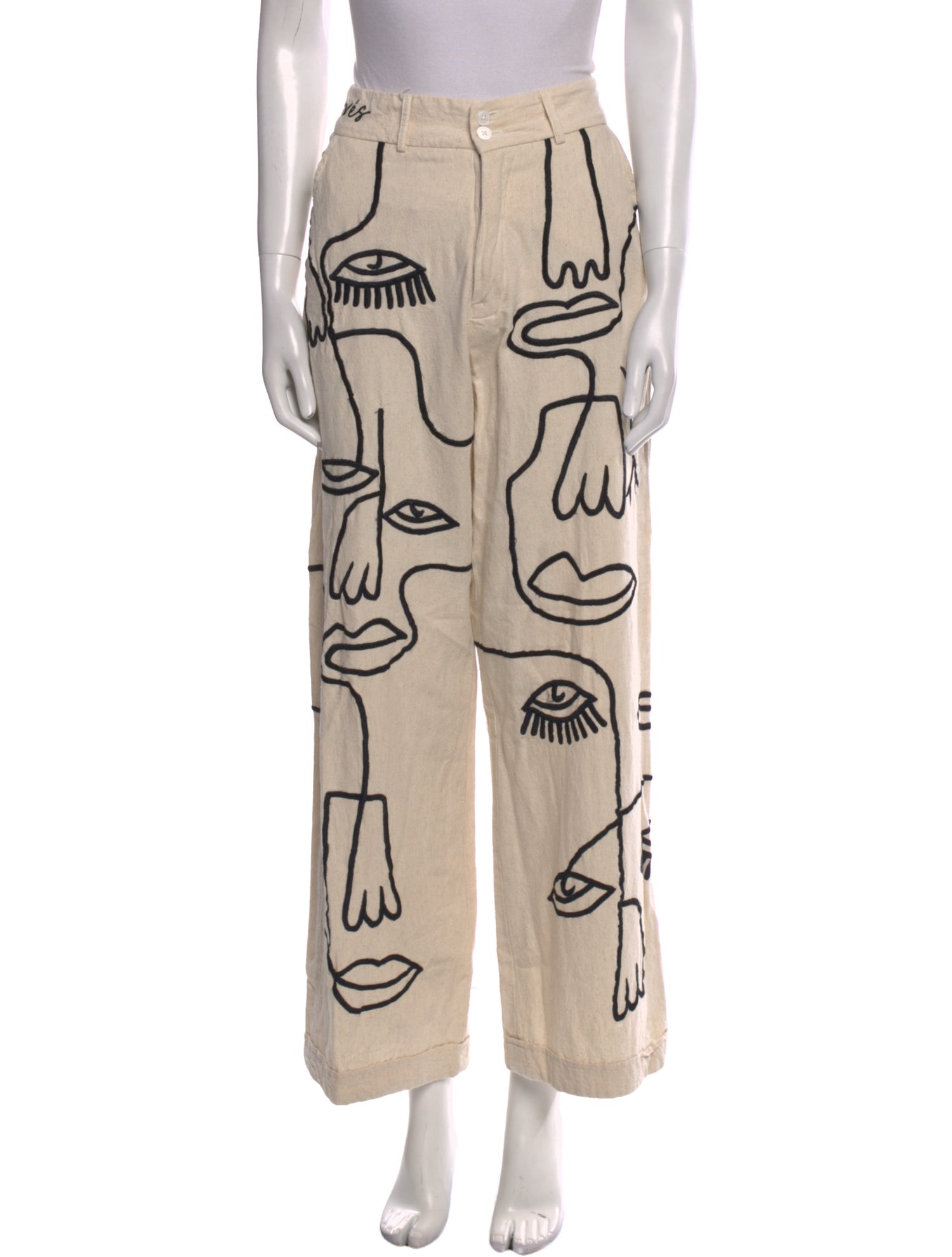 Maison Les Énervés Printed Wide Leg Pants