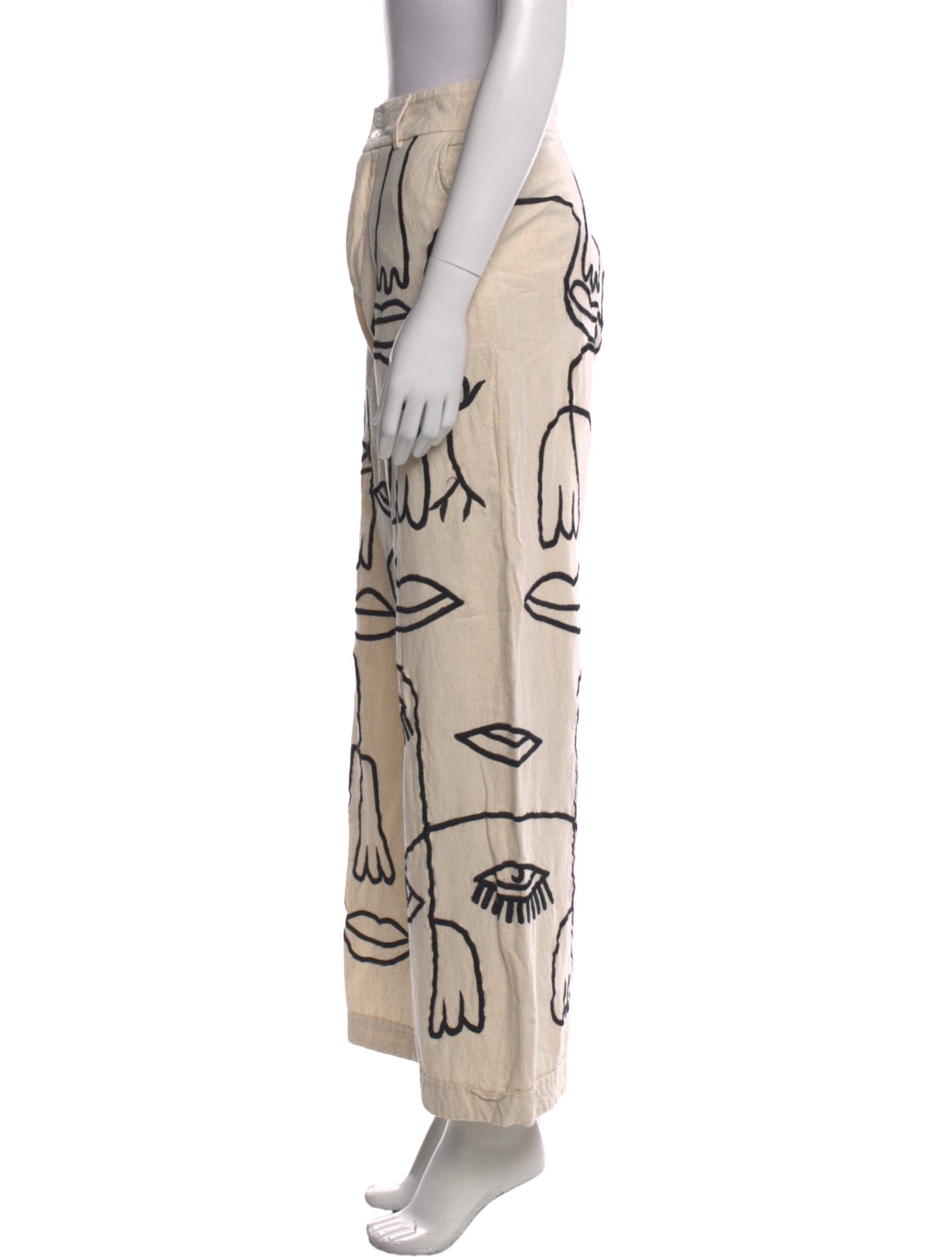 Maison Les Énervés Printed Wide Leg Pants