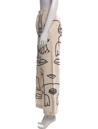 Maison Les Énervés Printed Wide Leg Pants