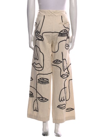 Maison Les Énervés Printed Wide Leg Pants