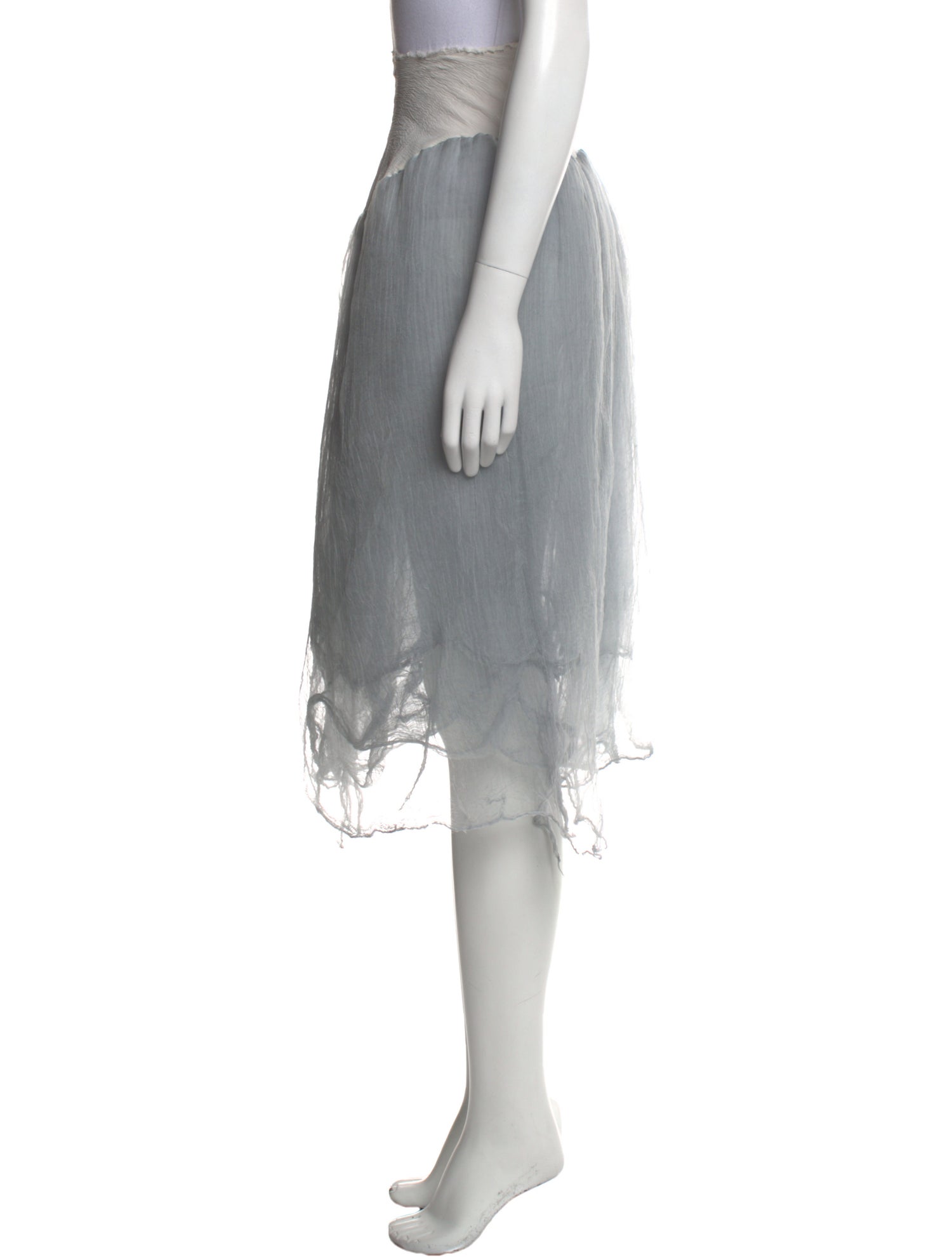 Marc Le Bihan Mesh Accents Midi Length Skirt