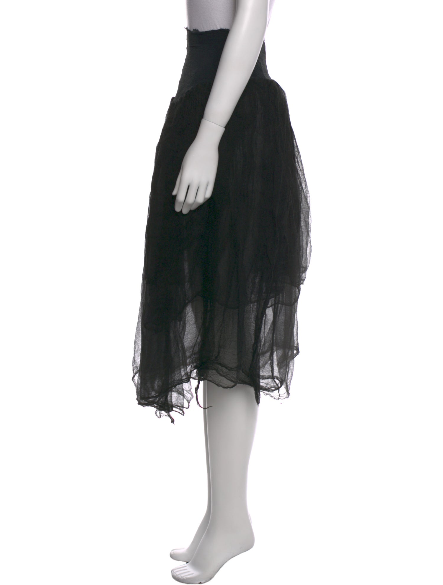 Marc Le Bihan Distressed Accents Knee-Length Skirt