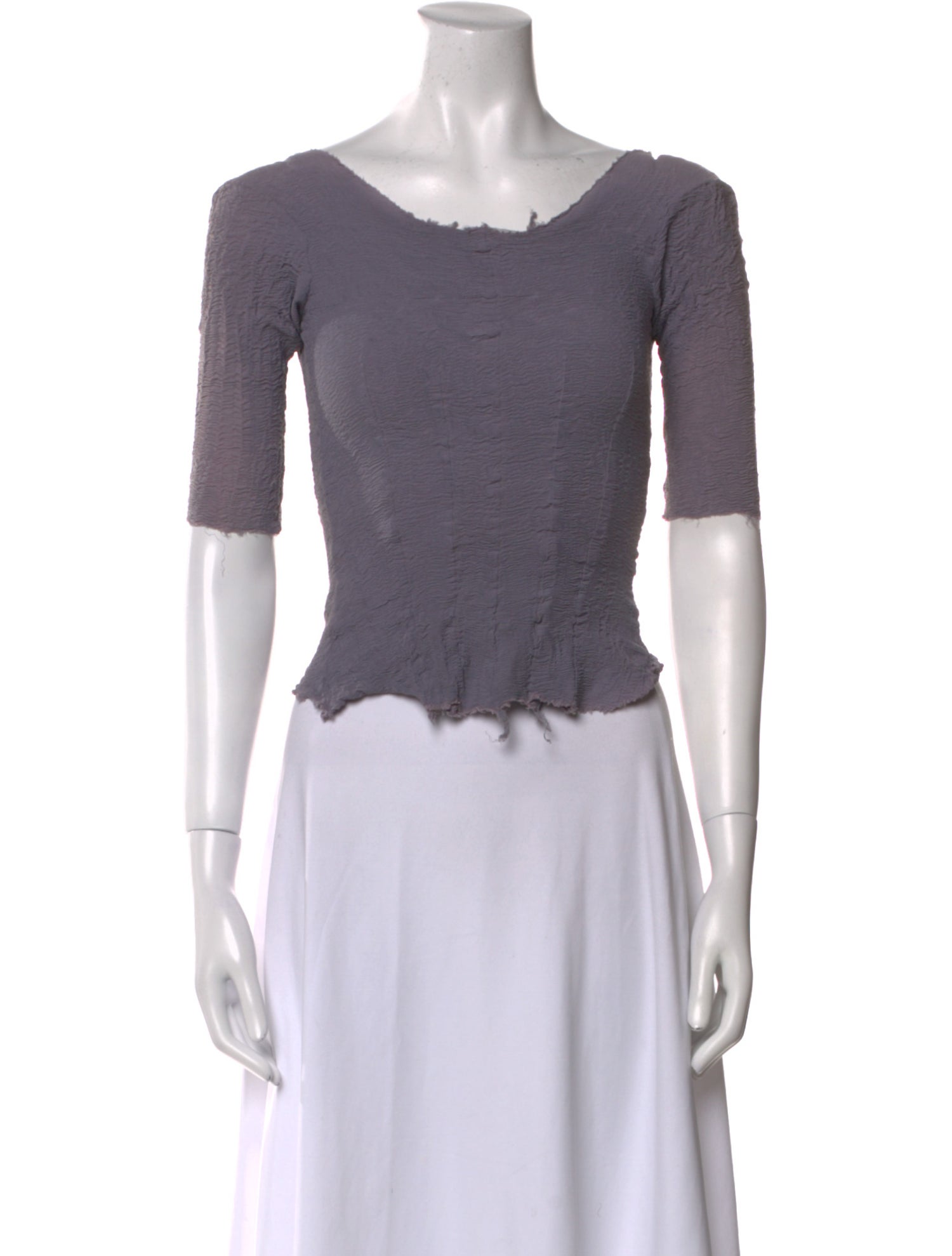 Marc Le Bihan Nylon Scoop Neck Crop Top