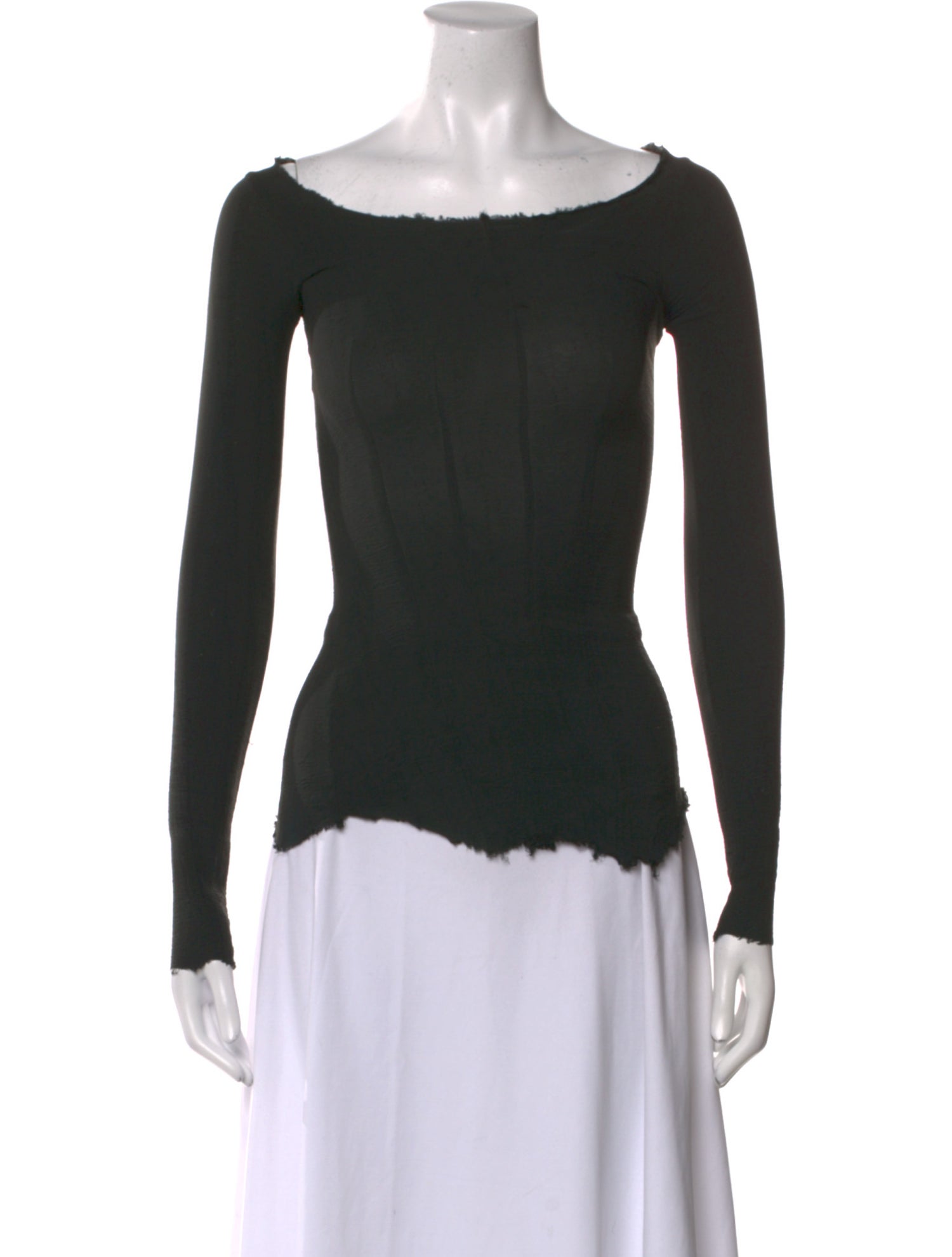 Marc Le Bihan Nylon Bateau Neckline Top