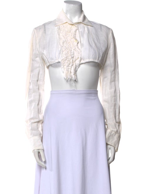 Marc Le Bihan Linen Printed Crop Top