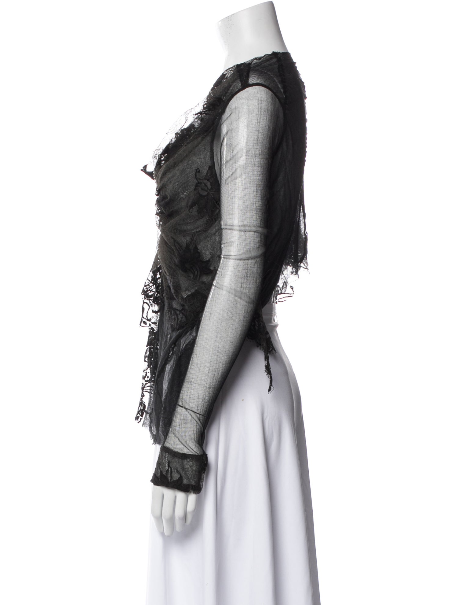 Marc Le Bihan Wool Cowl Neck Blouse