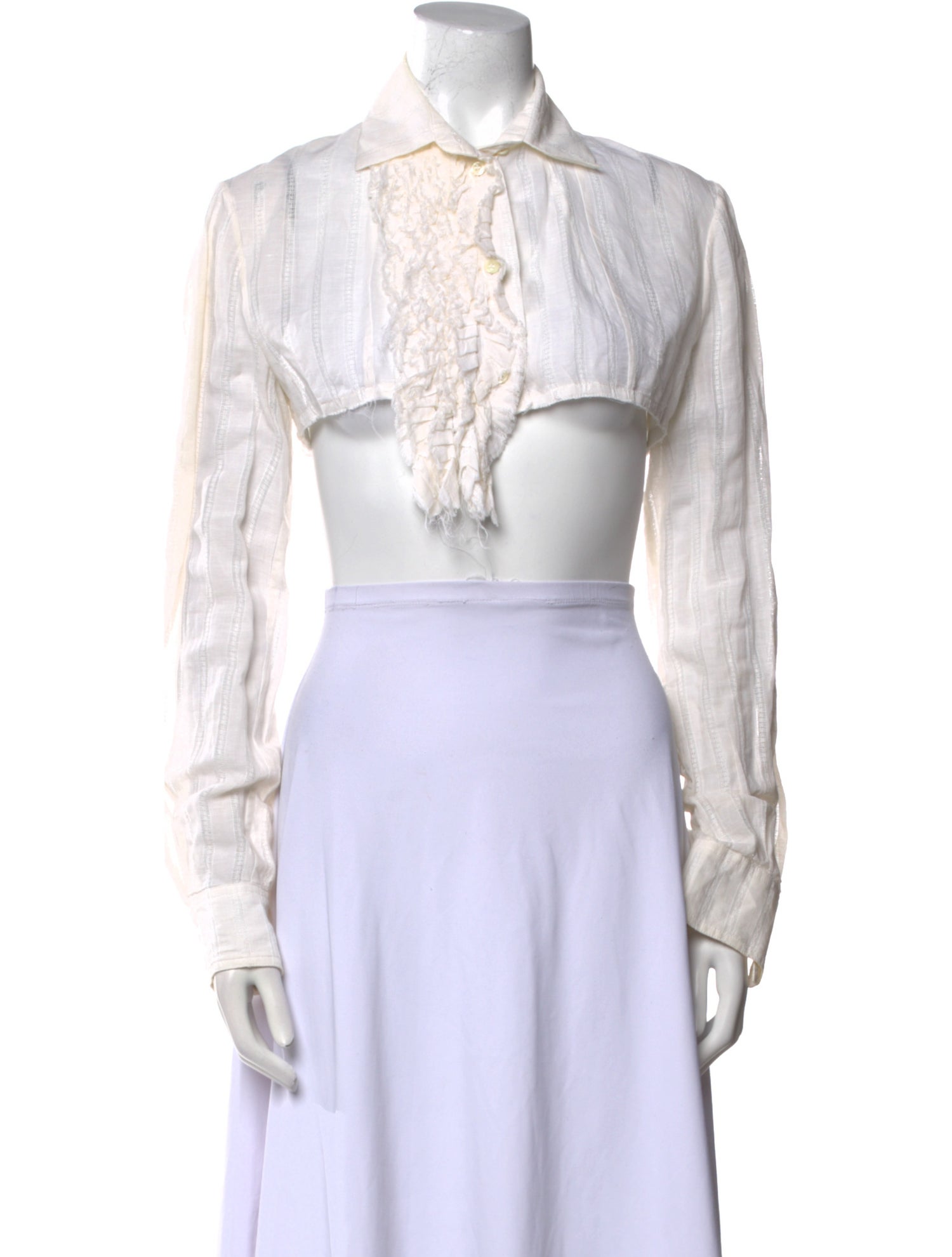 Marc Le Bihan Linen Printed Crop Top