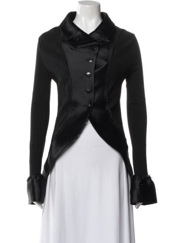 Pre-owned Marc Le Bihan Silk Coat In Black