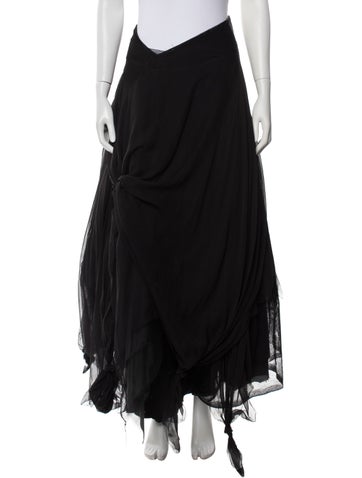 Pre-owned Marc Le Bihan Vintage Long Skirt In Black