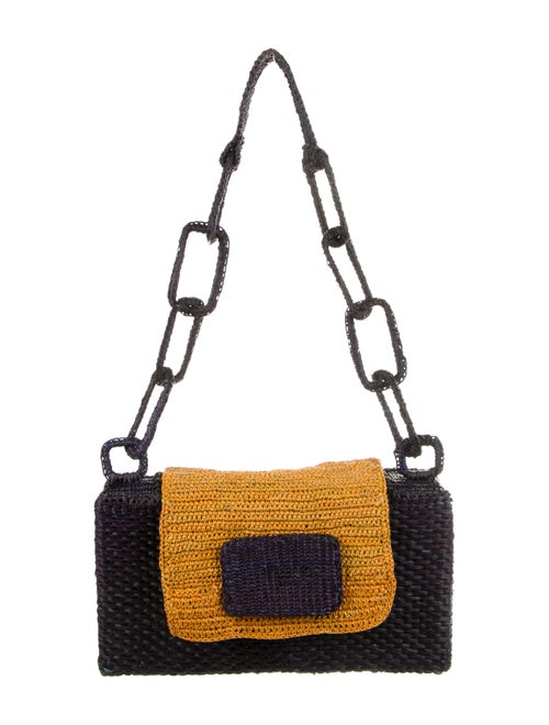 Marina Luxury Hats Woven Straw Shoulder Bag Purple