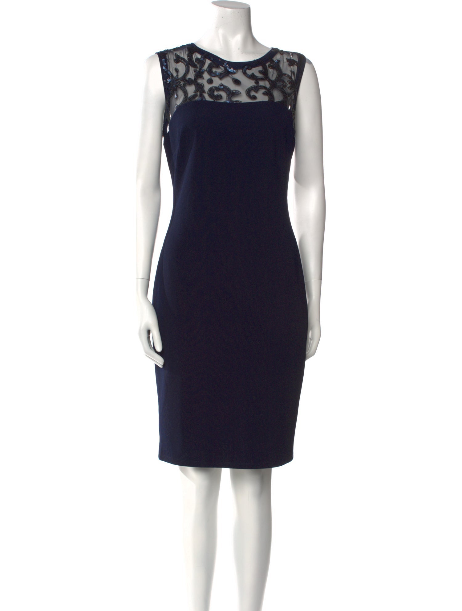 Marina Bateau Neckline Knee-Length Dress