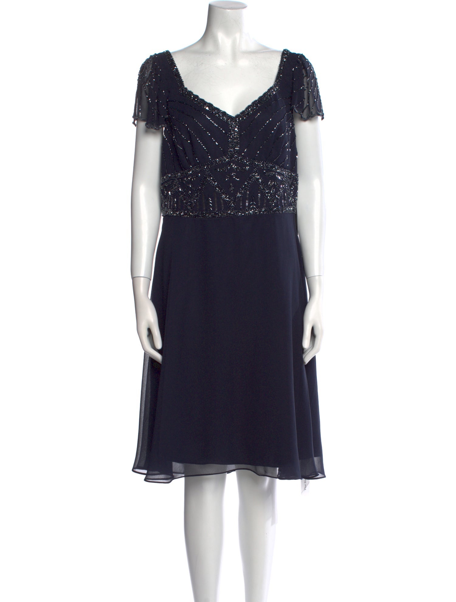 Marina V-Neck Knee-Length Dress w/ Tags