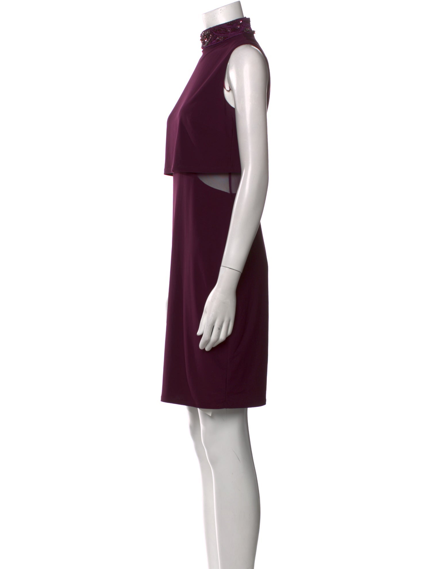 Marina Mock Neck Knee-Length Dress