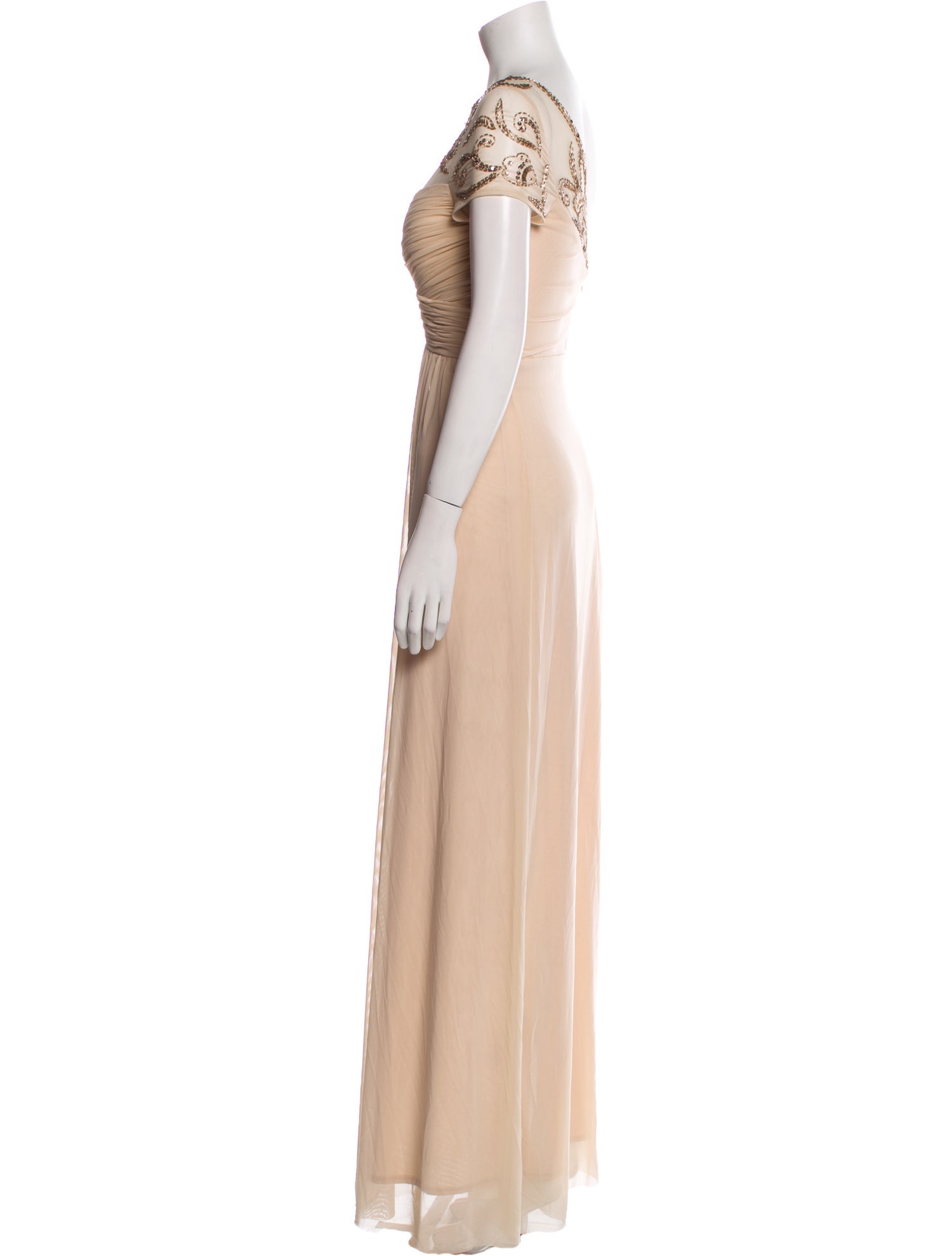Marina Bateau Neckline Long Dress