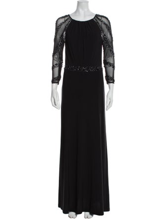 Marina Scoop Neck Long Dress