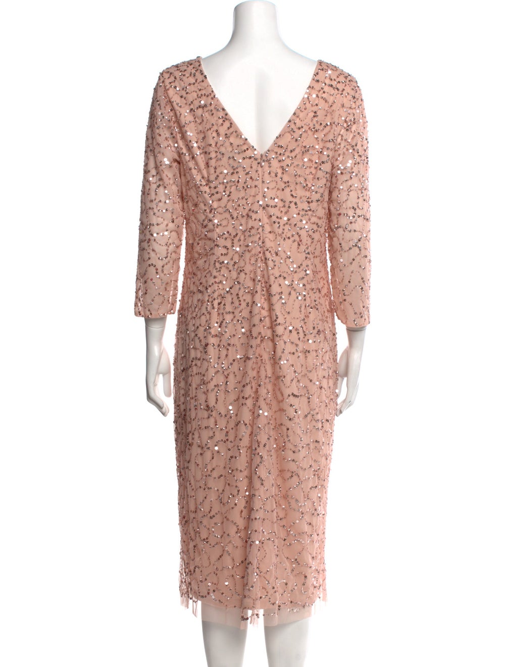 Marina Shift Dress Pink Patterned Three-Quarter S… - image 3