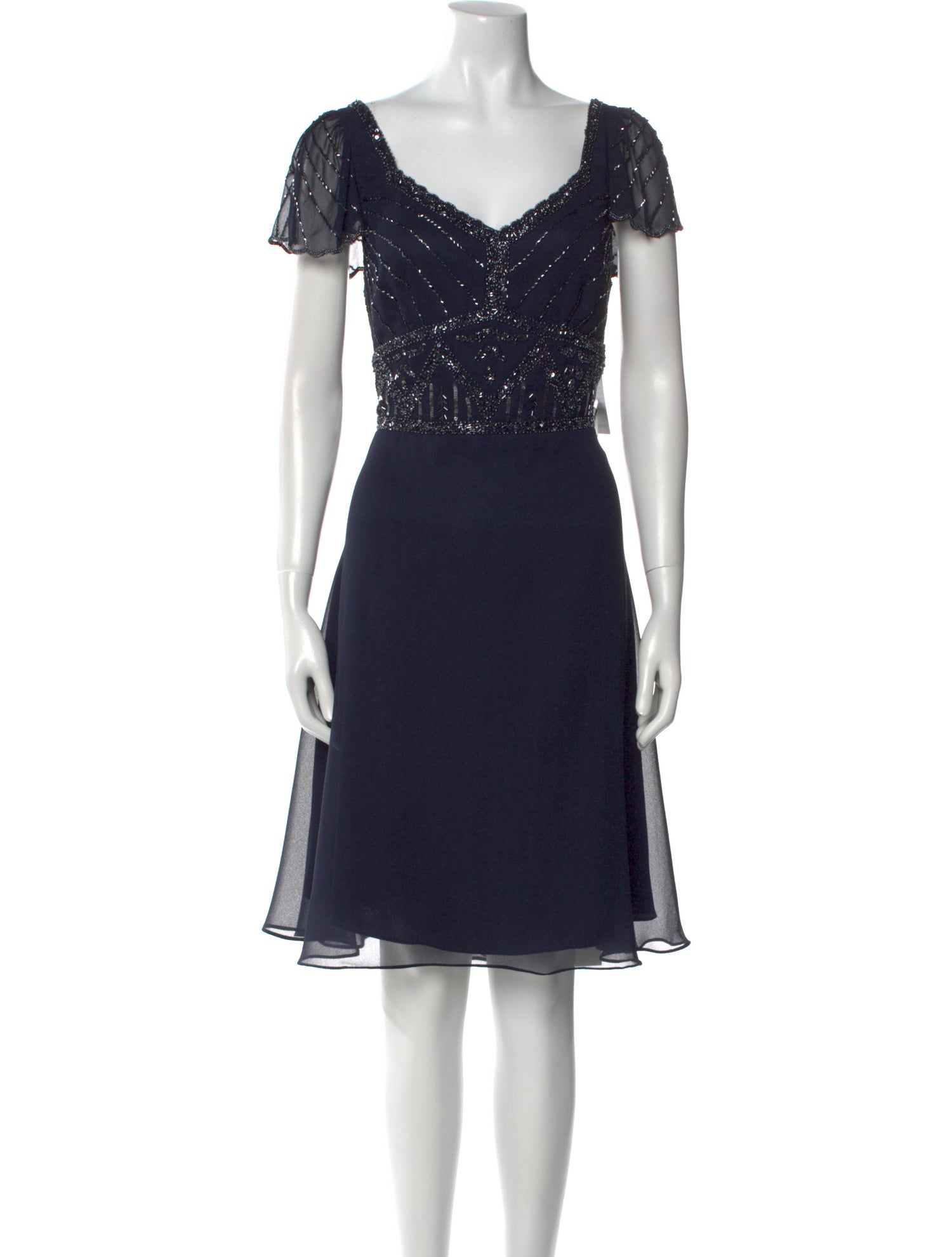 Marina V-Neck Knee-Length Dress w/ Tags