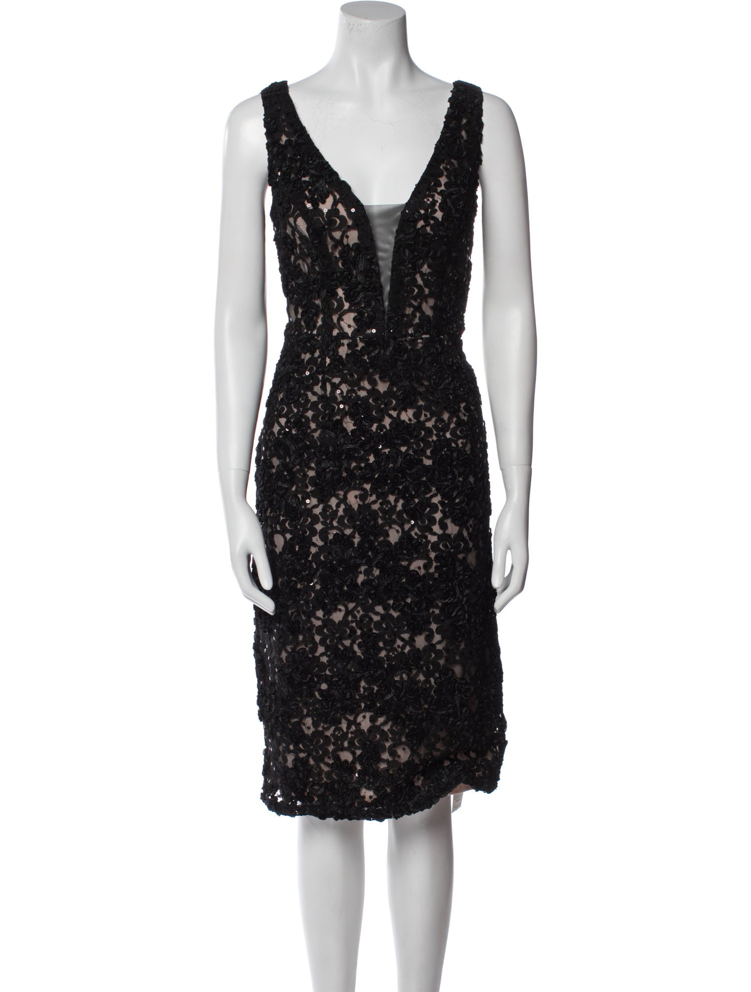 Marina Lace Pattern Midi Length Dress