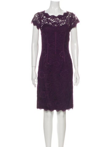 ML Monique Lhuillier Dresses Lace Pattern Knee-Length Dress XXS