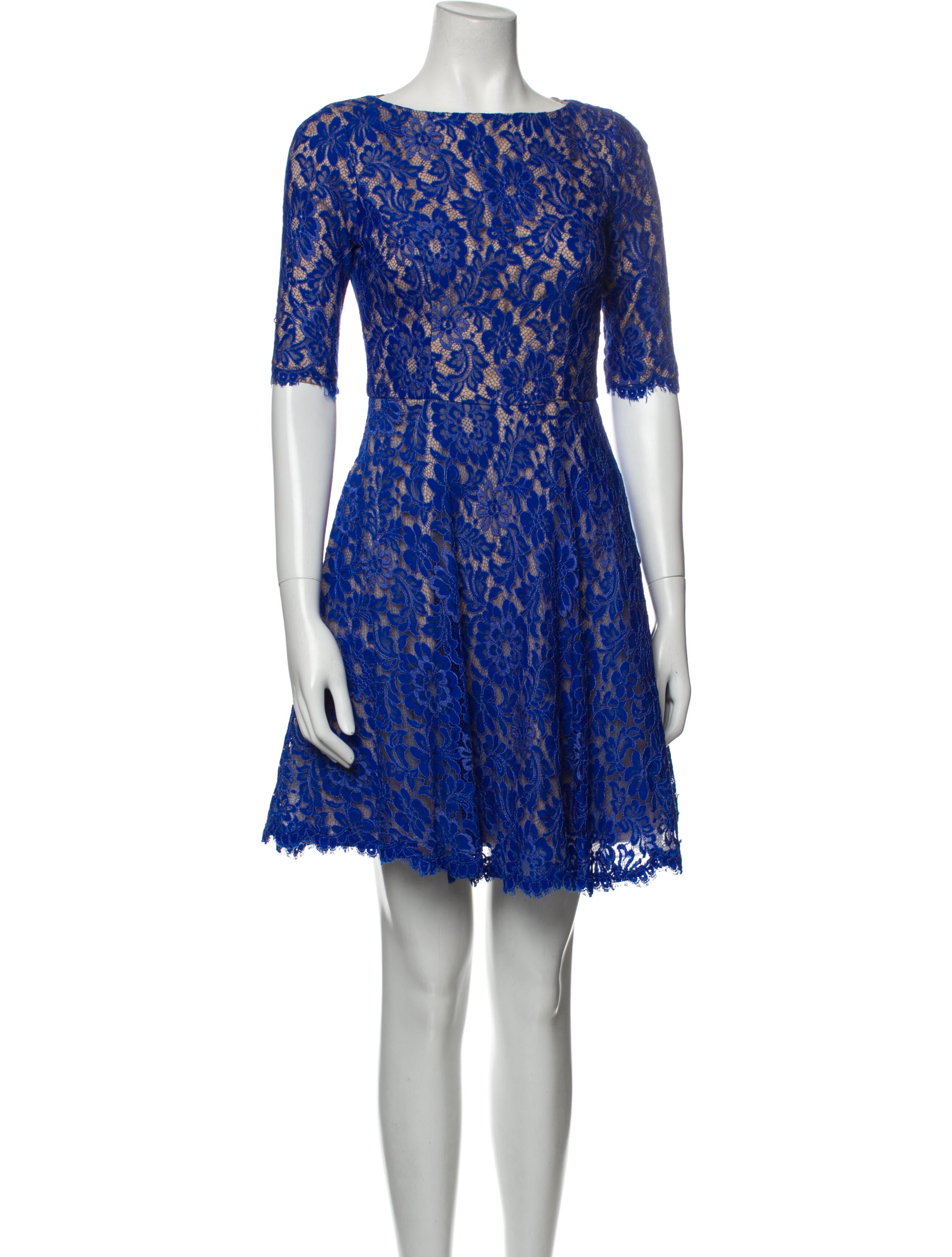 ML Monique Lhuillier Lace Pattern Mini Dress
