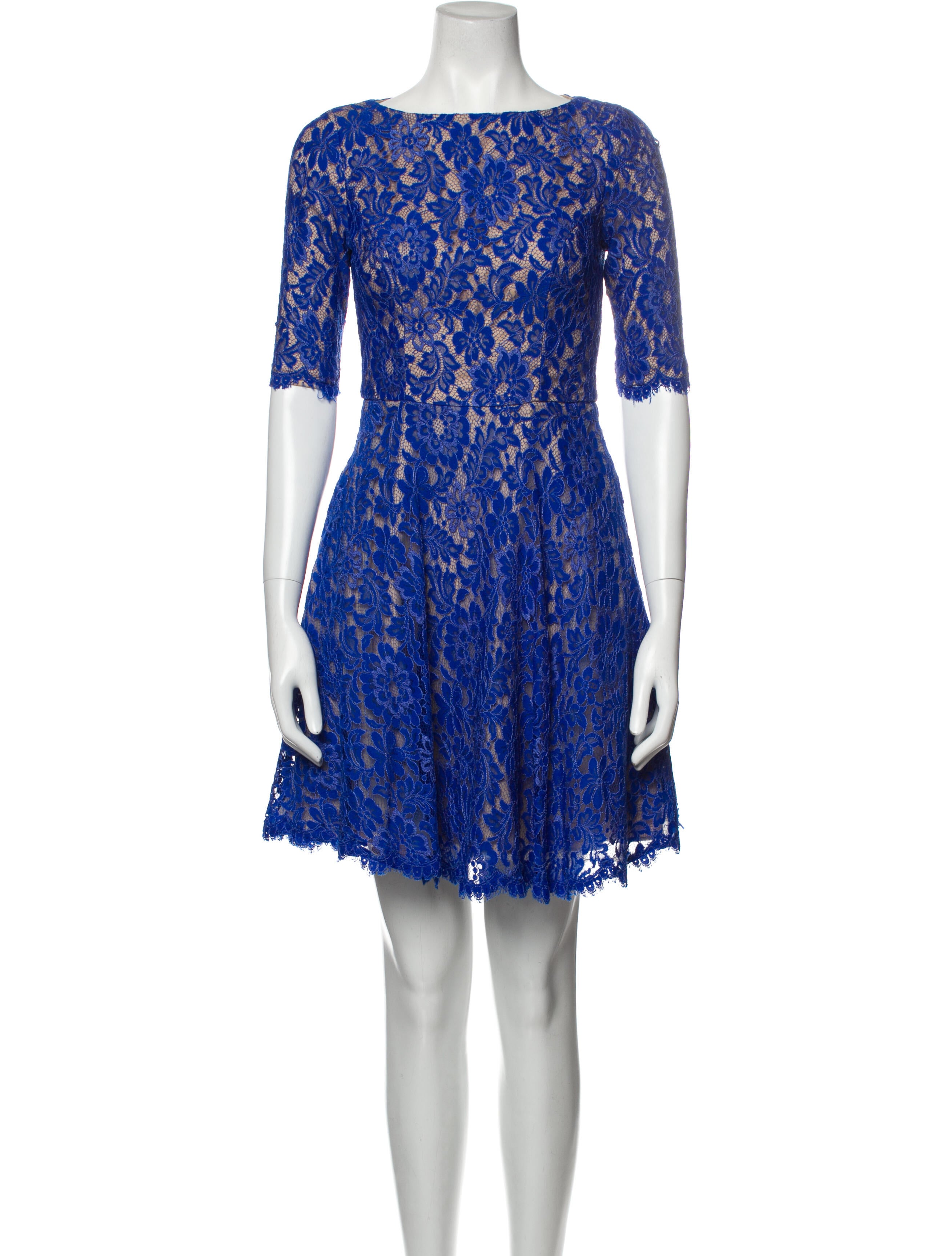 ML Monique Lhuillier Lace Pattern Mini Dress