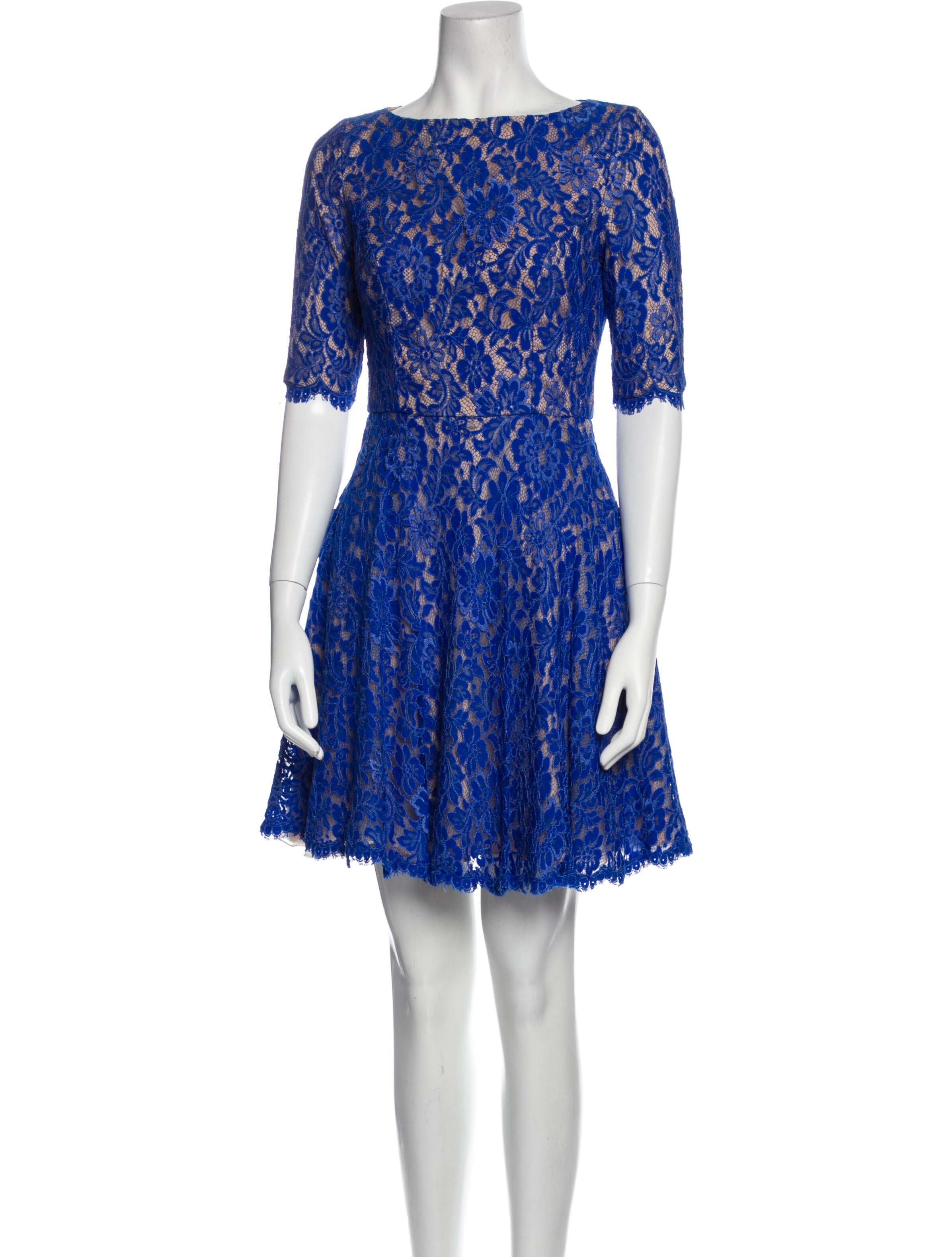 ML Monique Lhuillier Lace Pattern Mini Dress