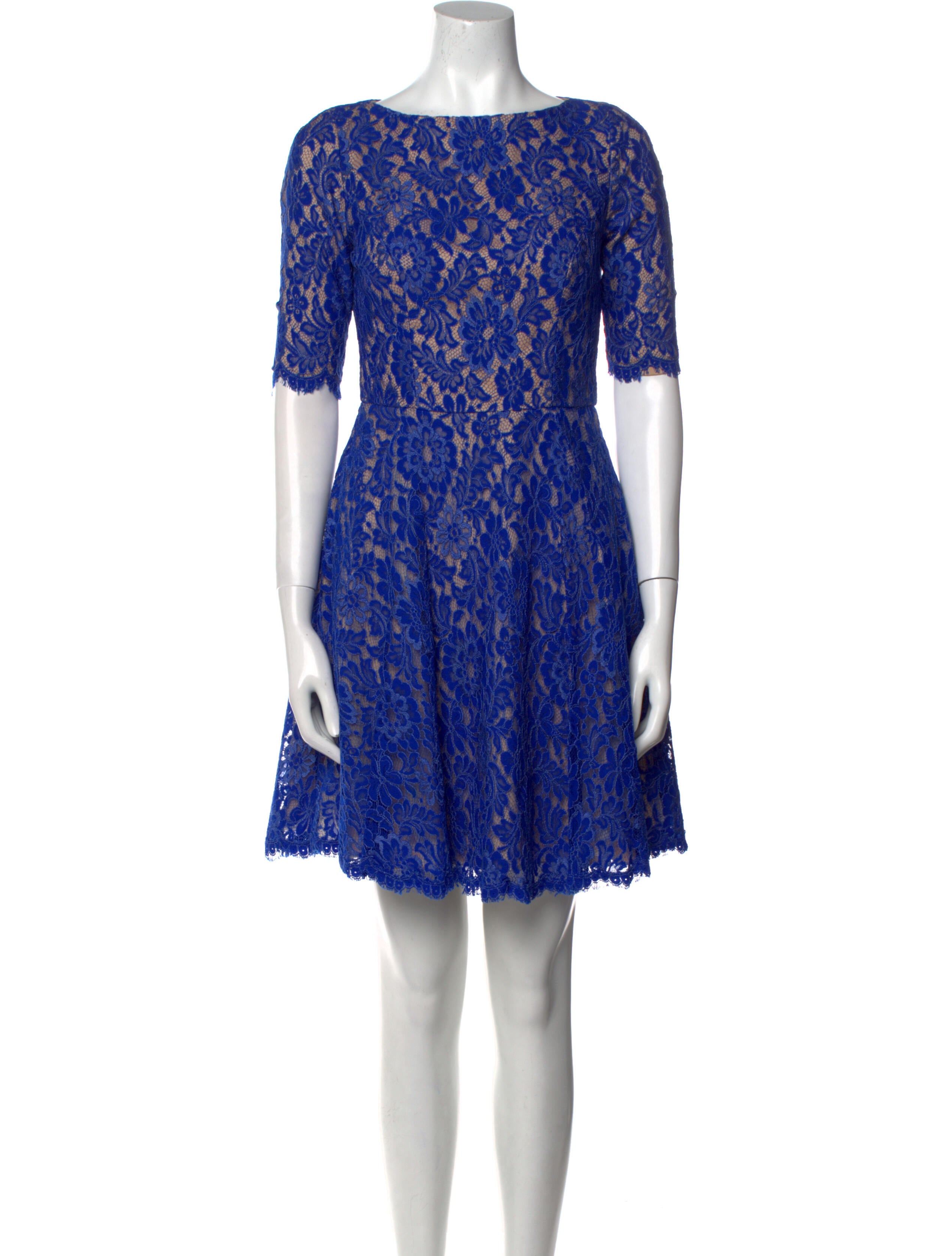 ML Monique Lhuillier Lace Pattern Mini Dress