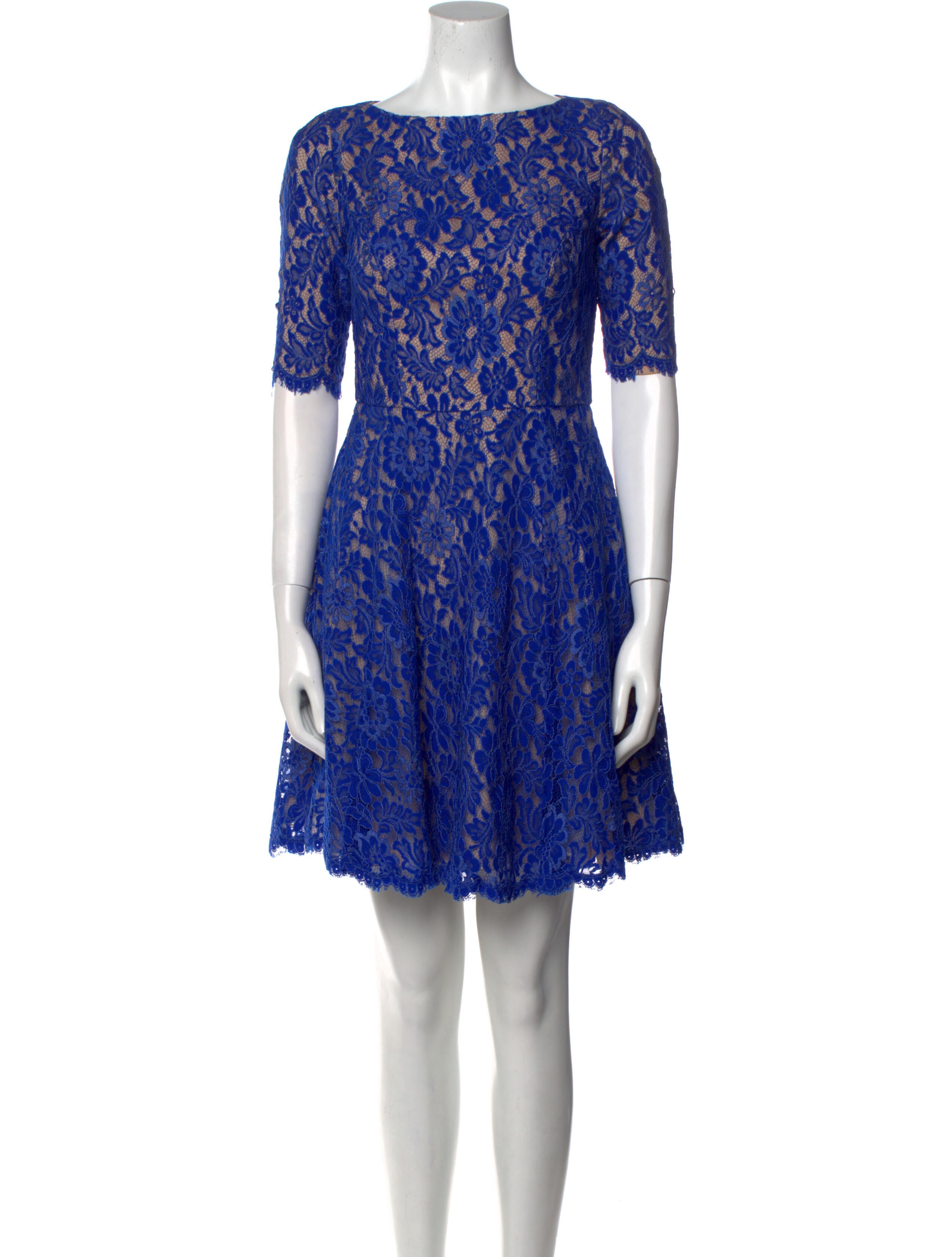 ML Monique Lhuillier Lace Pattern Mini Dress