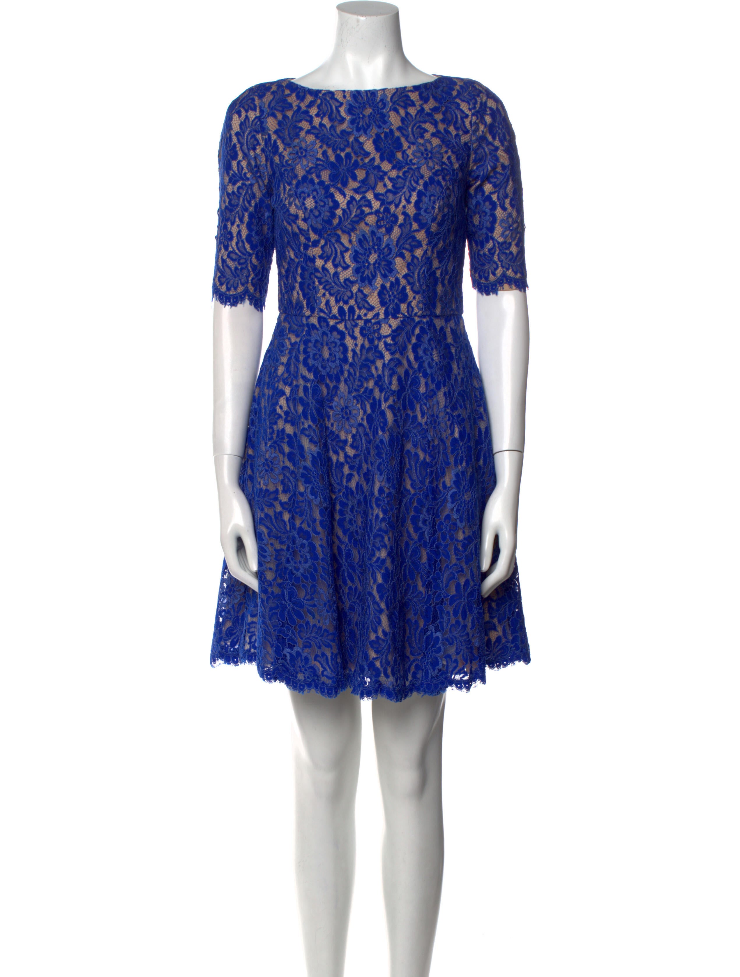 ML Monique Lhuillier Lace Pattern Mini Dress