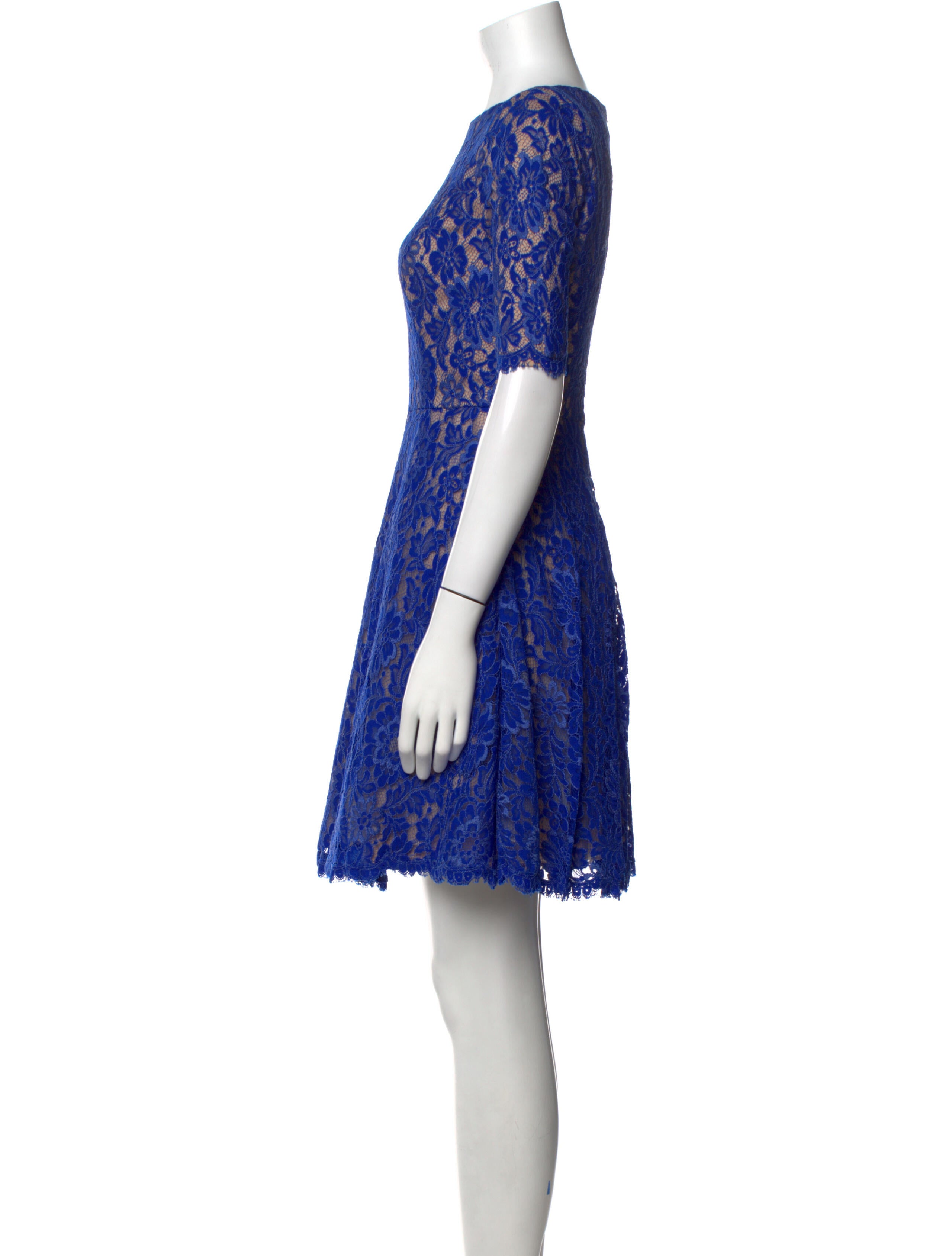 ML Monique Lhuillier Lace Pattern Mini Dress