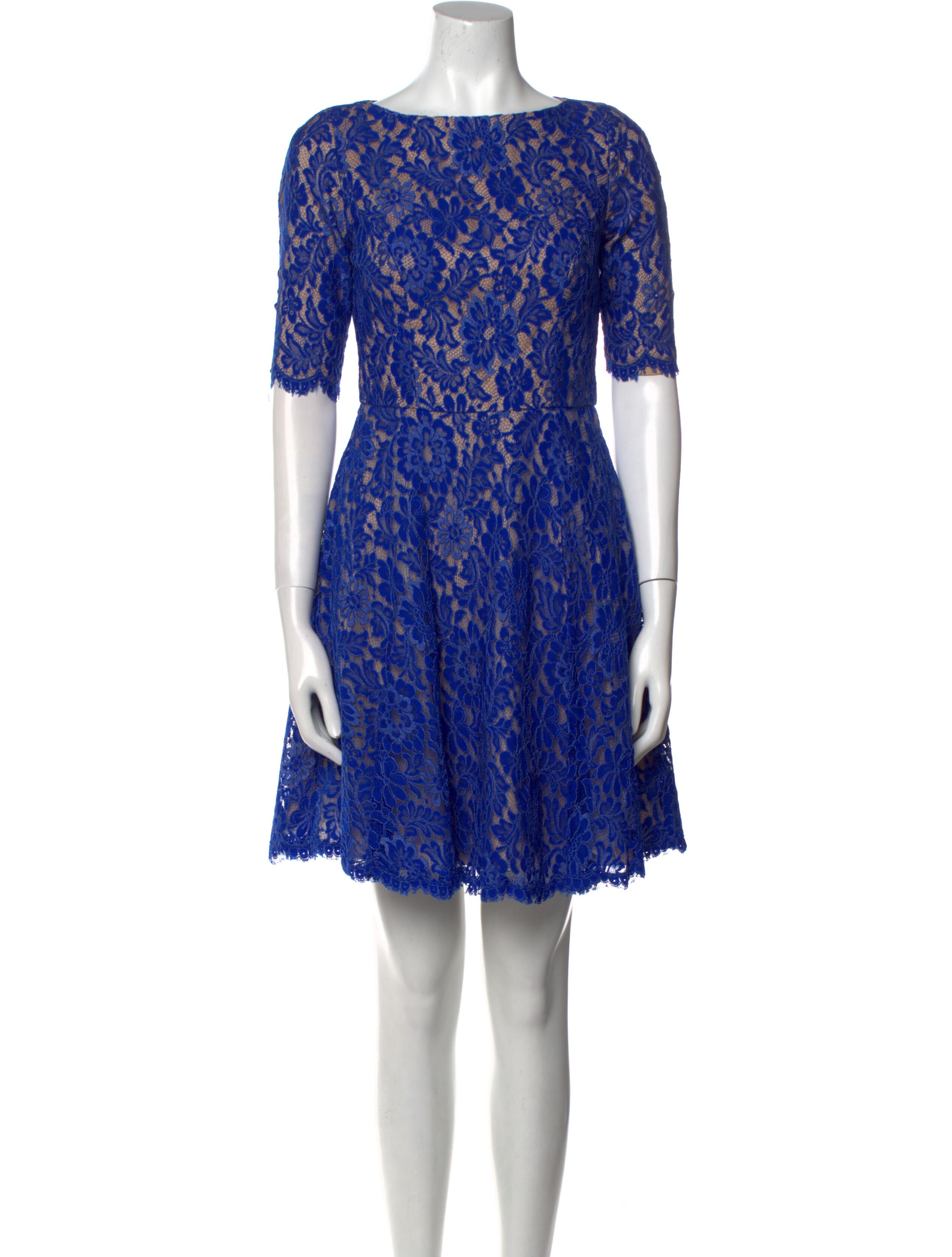 ML Monique Lhuillier Lace Pattern Mini Dress
