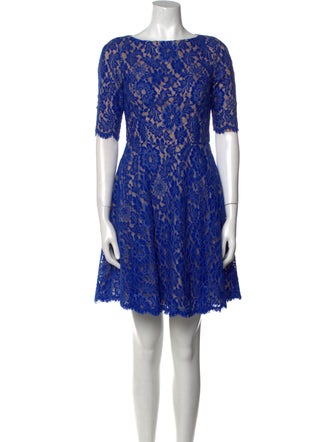 ML Monique Lhuillier Lace Pattern Mini Dress