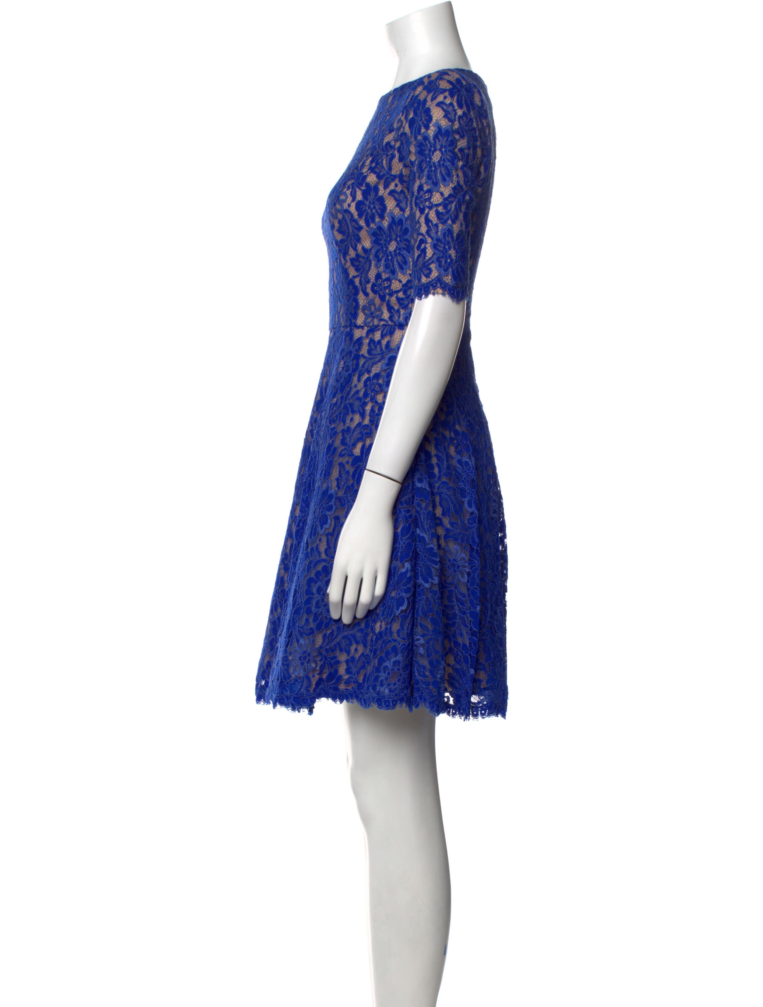 ML Monique Lhuillier Lace Pattern Mini Dress