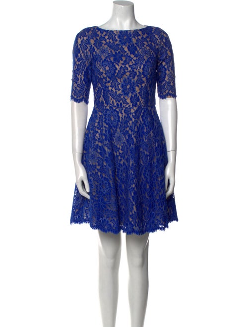 ML Monique Lhuillier Lace Pattern Mini Dress