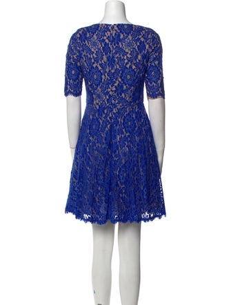 ML Monique Lhuillier Lace Pattern Mini Dress