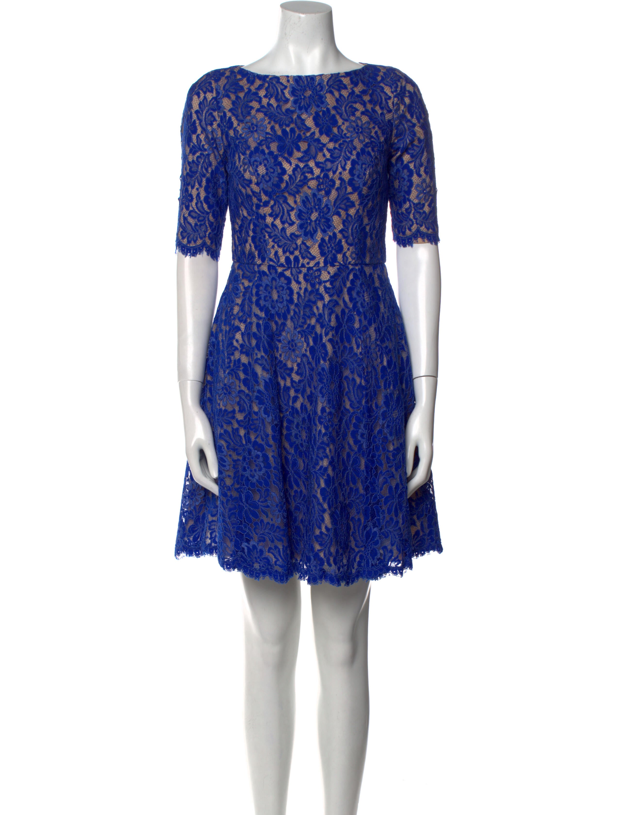 ML Monique Lhuillier Lace Pattern Mini Dress