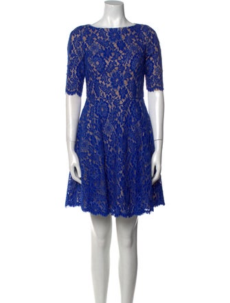 ML Monique Lhuillier Lace Pattern Mini Dress