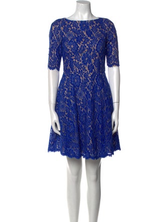 ML Monique Lhuillier Lace Pattern Mini Dress