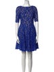 ML Monique Lhuillier Lace Pattern Mini Dress