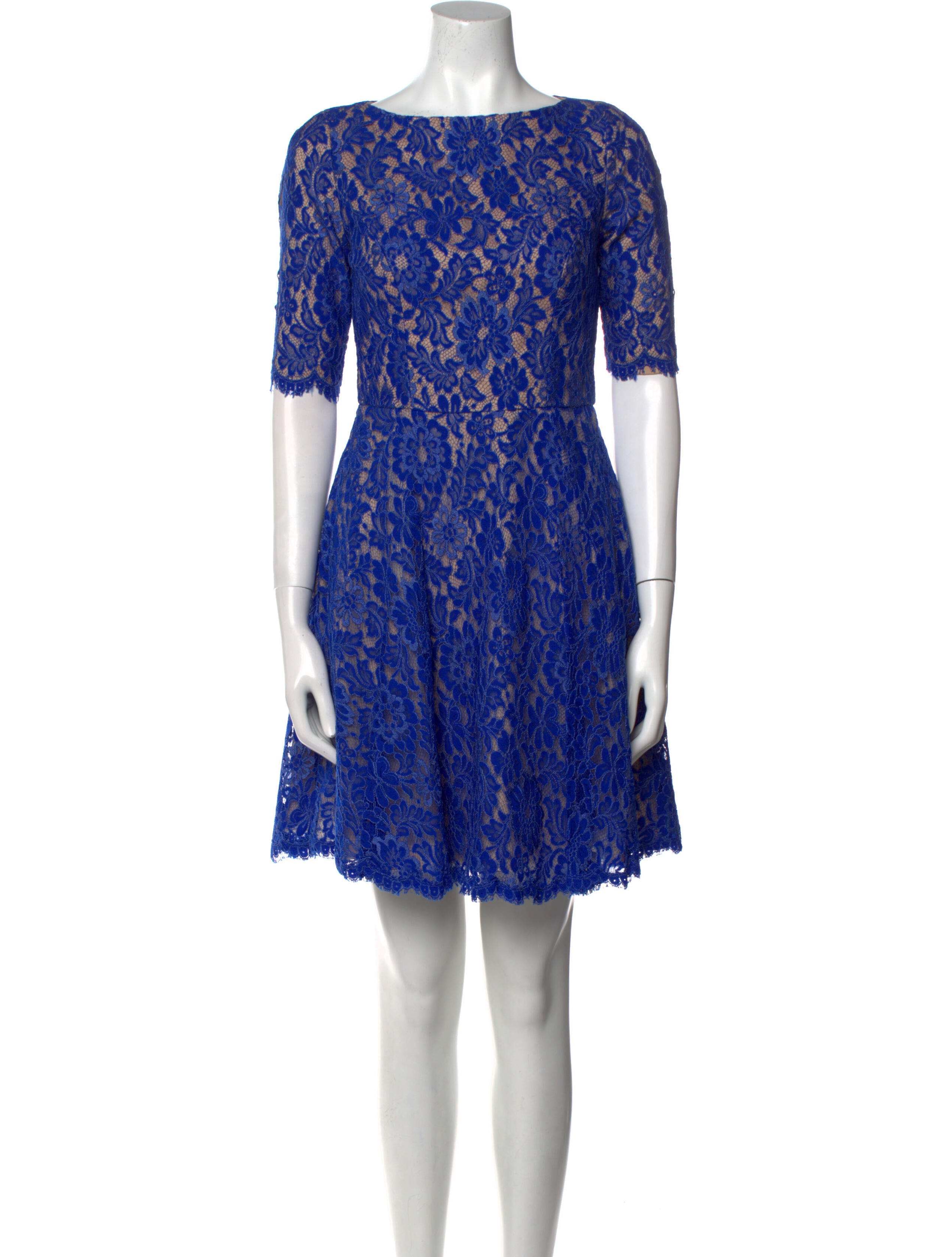ML Monique Lhuillier Lace Pattern Mini Dress