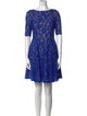 ML Monique Lhuillier Lace Pattern Mini Dress