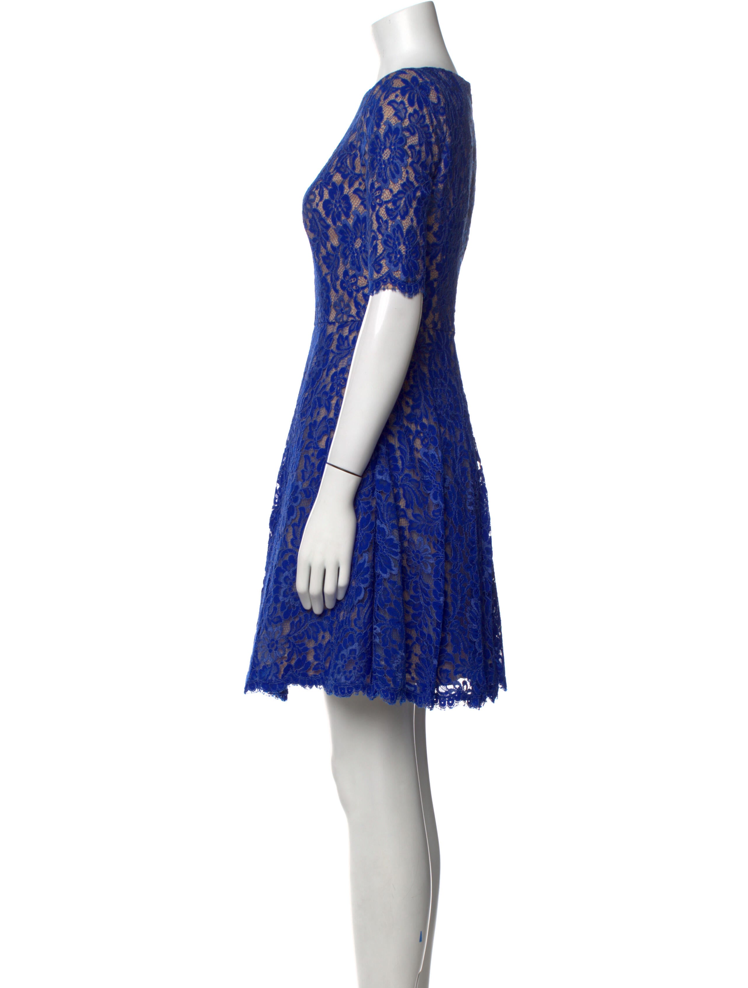 ML Monique Lhuillier Lace Pattern Mini Dress