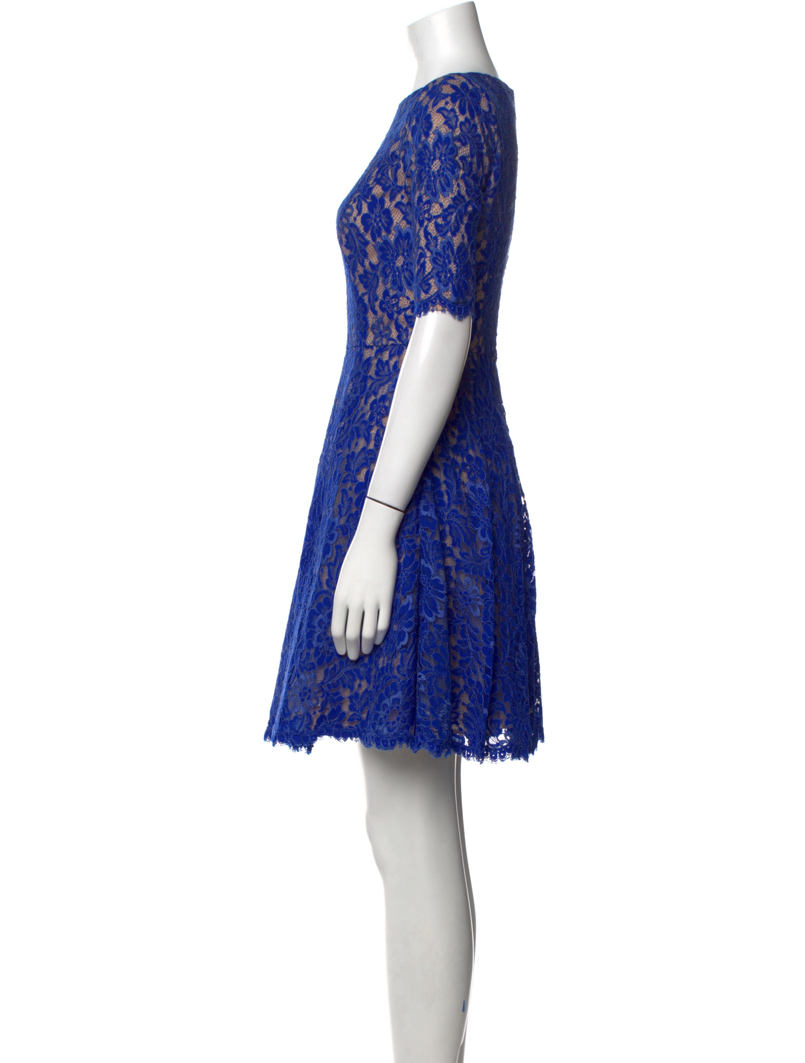 ML Monique Lhuillier Lace Pattern Mini Dress