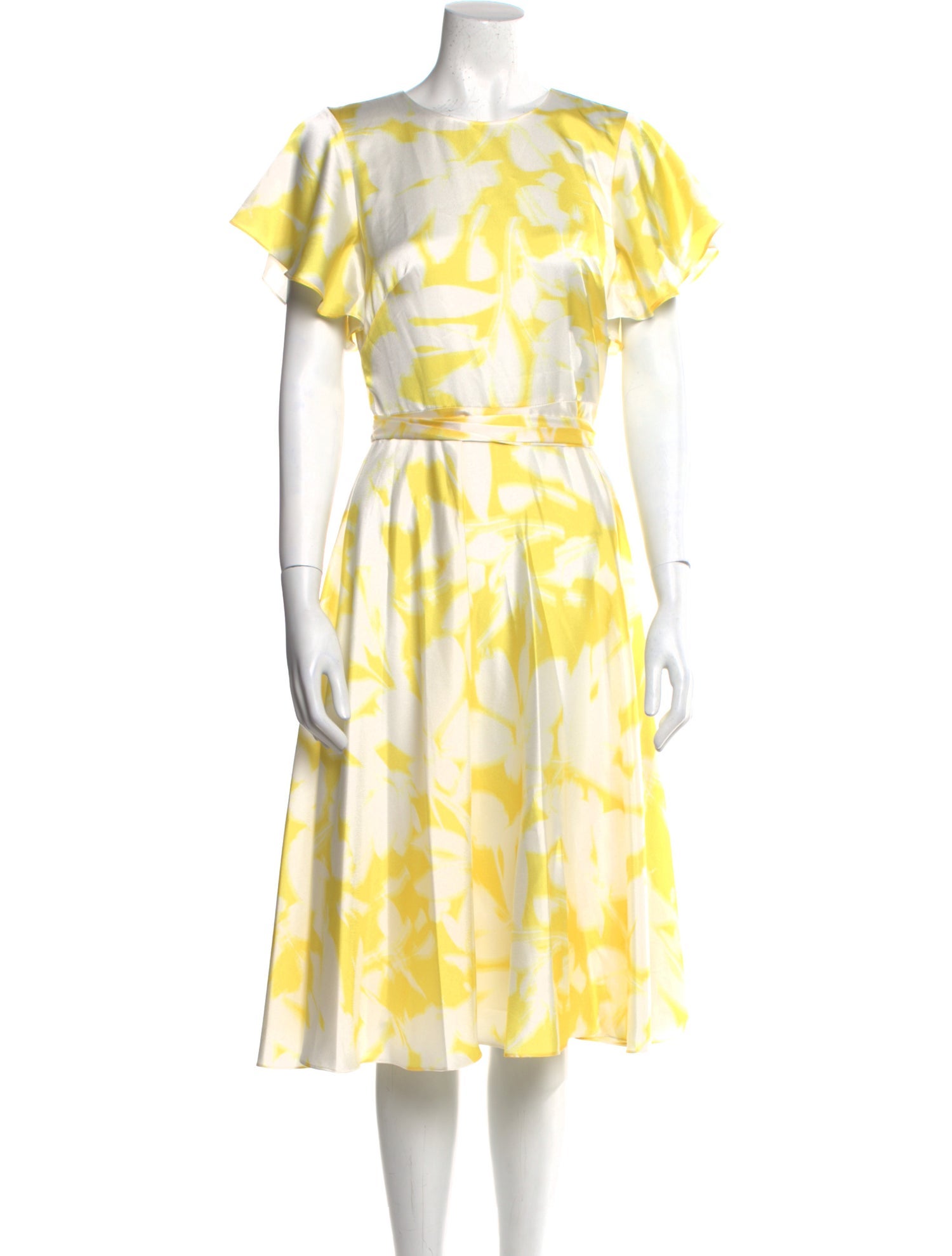 ML Monique Lhuillier Printed Midi Length Dress