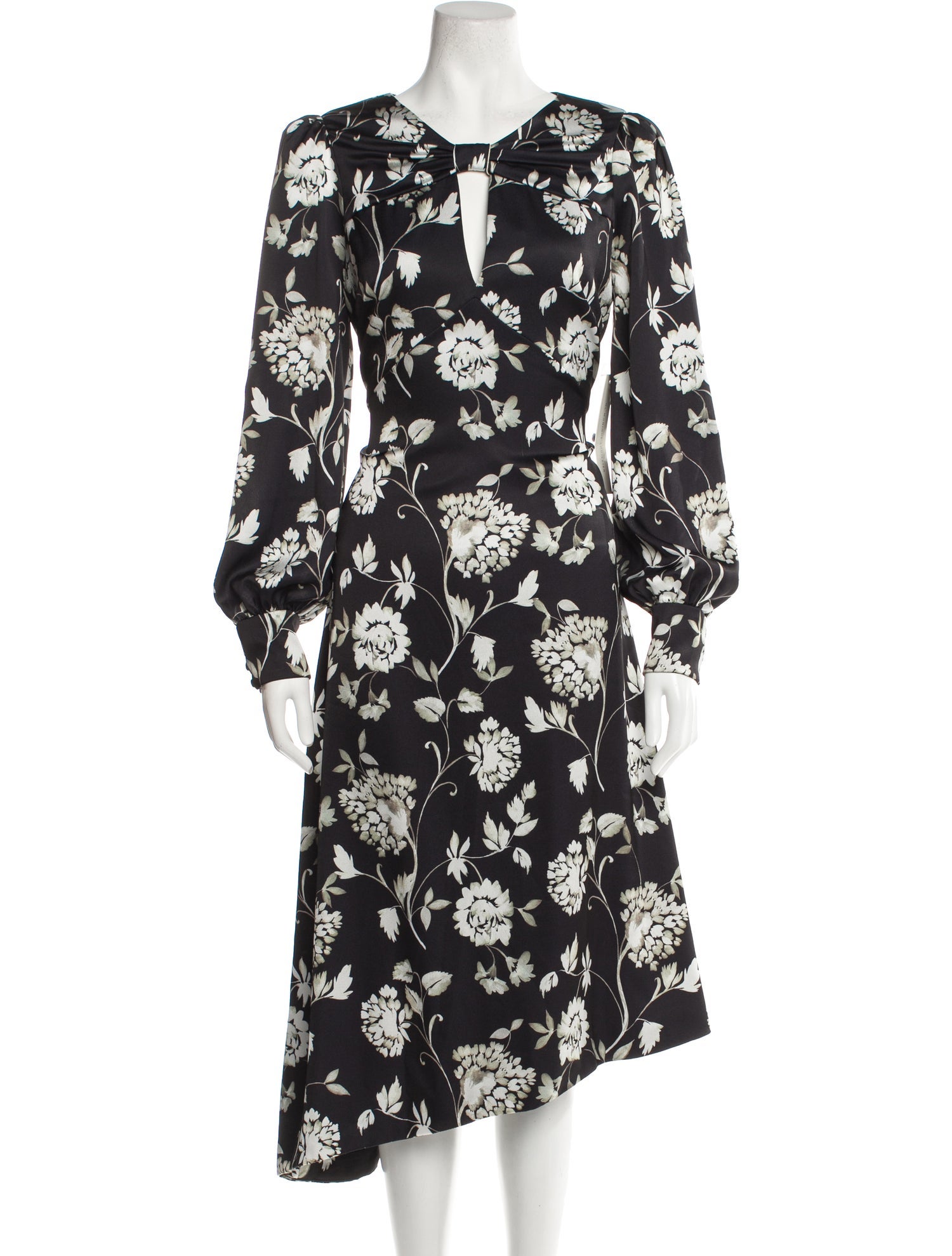 ML Monique Lhuillier Floral Print Long Dress