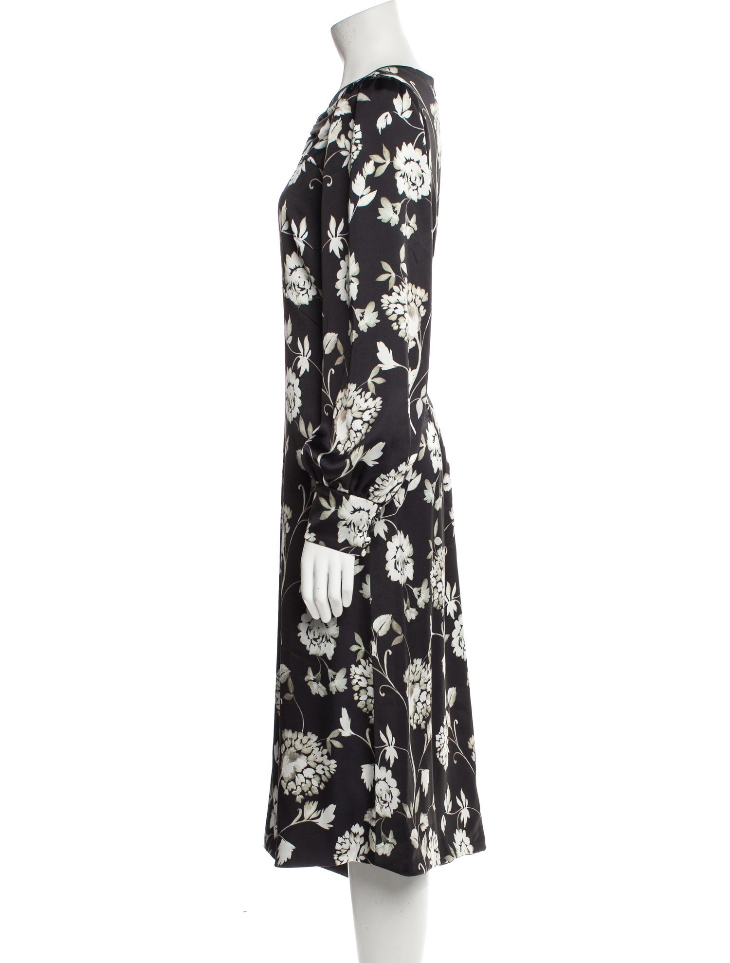 ML Monique Lhuillier Floral Print Long Dress